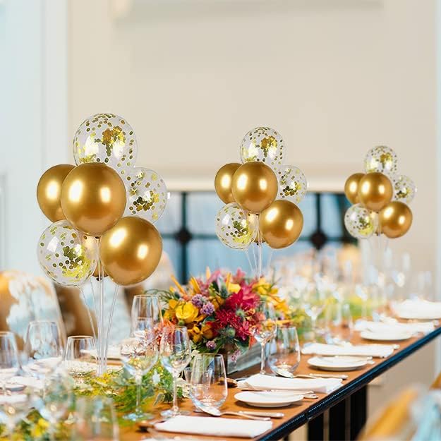 4 Sets of Table Balloon Stand Kit, 1 Roll of Glue and 5 Flower Clips - Image 4