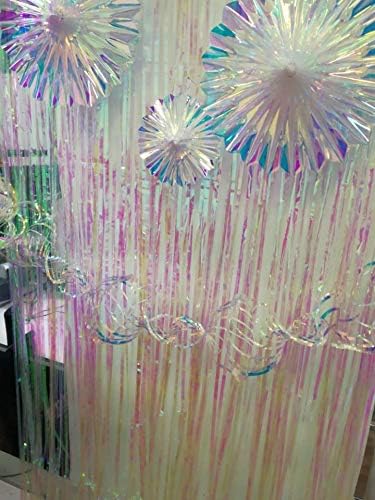 Iridescent Hanging Decorations Round Foil Decorative Folding Fans Rainbow Shine - Image 6