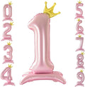42 Inch Crown Pink Number Balloon, Number 1 Balloon by Eoopoon