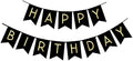 Fecedy Black Happy Birthday Bunting Banner by FECEDY