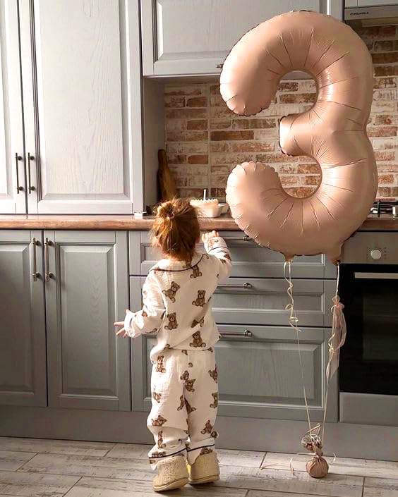 3 Balloon Number 40 Inch Light Brown Balloons - Image 3