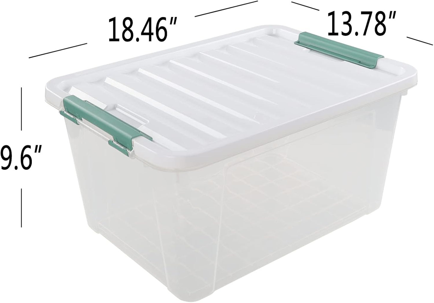 6-Pack Clear Plastic Storage Boxes, 35 L Plastic Storage Bins with Lids