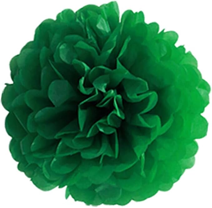BRZIKWT 12 Pcs Green Dark Green and Light Green Tissue Paper Pom Poms - Image 4