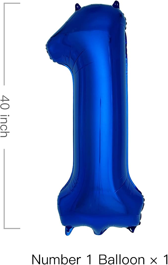 Navy Blue Number 1 Balloons 40 Inch Large Dark Blue Helium Foil Balloons - Image 2