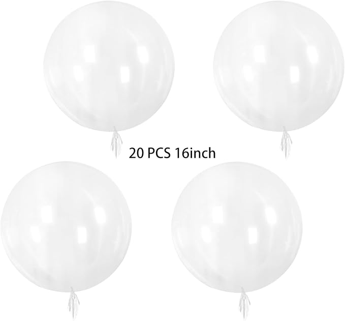 20 Pcs 16 Inch Bubble Bobo Balloons Transparent Birthday Party Baby Shower Girl - Image 2