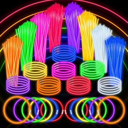 SpringFlower 200Pcs Ultra Bright Glow Sticks, Glow Sticks Bracelets For Kids Party Favors, Glow in The Dark Party Supplies, Glow Decorations, Neon Party Favors Glow Party, Wedding, Birthday by SpringFlower