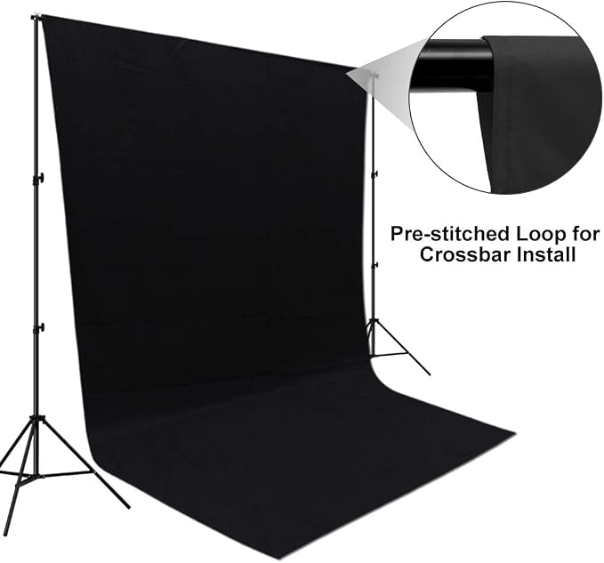 CPLIRIS 10x12ft Black Backdrop for Photography, Large Seamless Polyester Fabric - Image 4