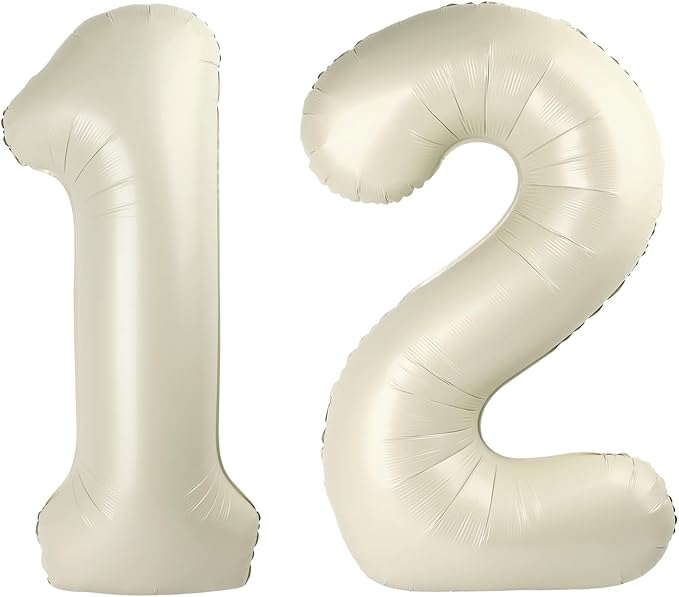 Numbers 10 Balloon 40Inch Cream Balloons by Argthjy