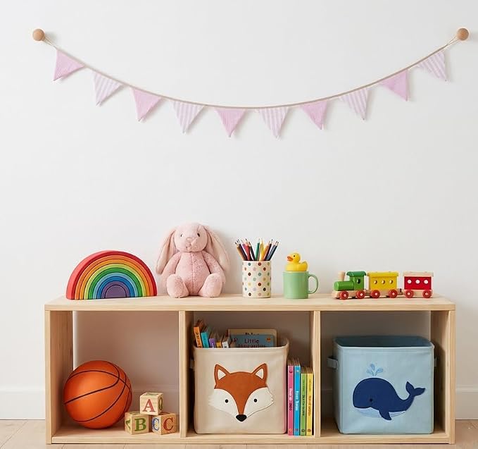 2Pcs Triangle Bunting Flag No-DIY Cotton Fabric Garland Reusable Party Banner - Image 7