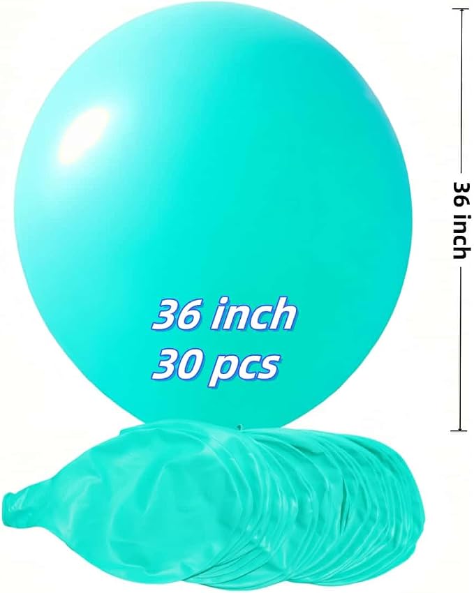30 Pack Teal Balloons 36 inch Turquoise Latex Giant Balloons - Image 2