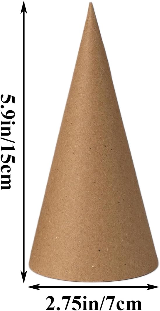 Crafjie 14PCS Paper Mache Cones Open Bottom 5.9 x 2.75in, Paper Cone - Image 2