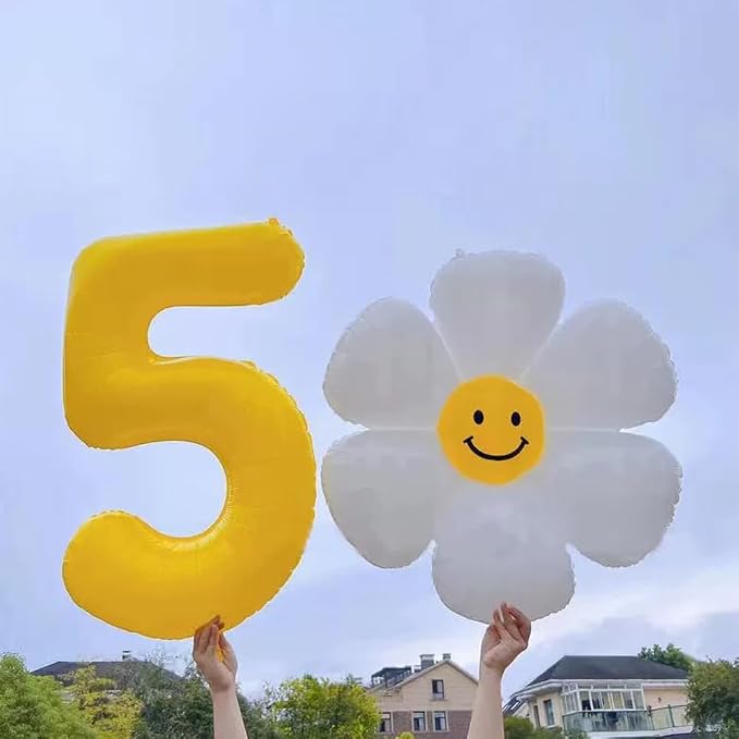 40 inch Yellow Number Balloon Giant Foil Helium Balloons Number 5 Balloon - Image 4