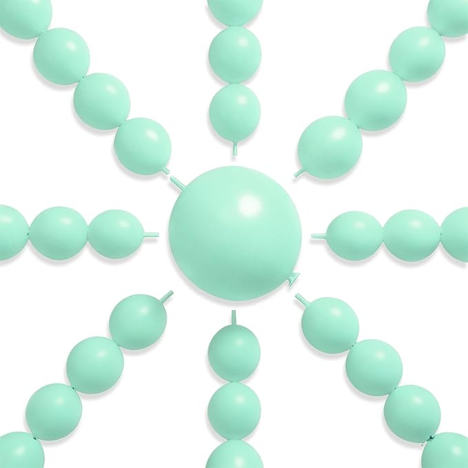 PartyWoo Light Green Linking Balloons 100pcs 6 Inch Mint Link Balloons | by PartyWoo