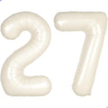 Cream White Number 27 72 Balloon by Unknown