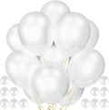 120 Pack Pearl White Balloons, Bright 12 inch Royal White Latex Party Balloons by Qikoolaa