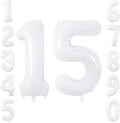 White Number 15 Balloon 40 Inch, Large Matte White Mylar Foil 15th Birthday by Unknown