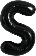 40 Inch Black Letter S Foil Balloon | Large Jumbo Mylar, Helium Alphabet Balloon by Unknown