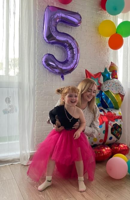 Purple Number 6 Balloon 40 inch, Balloon numbers party supplies, deco photo - Image 5