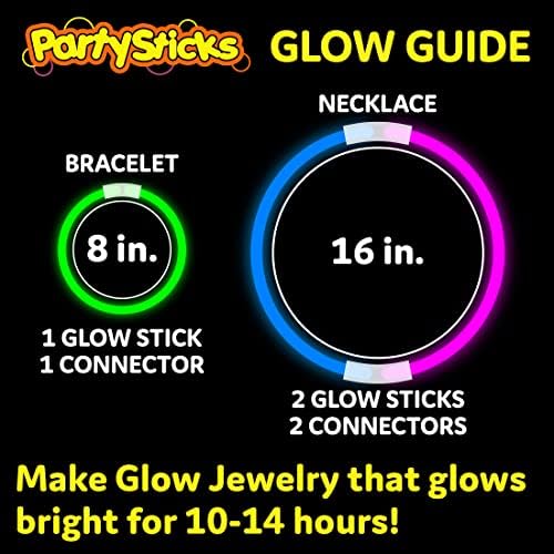 PartySticks Glow Sticks 800 pack - 8 Inch Glow in The Dark Light Up Sticks Party Favors, Glow Party Decorations, Neon Party Glow Necklaces and Glow Bracelets with Connectors - Image 2