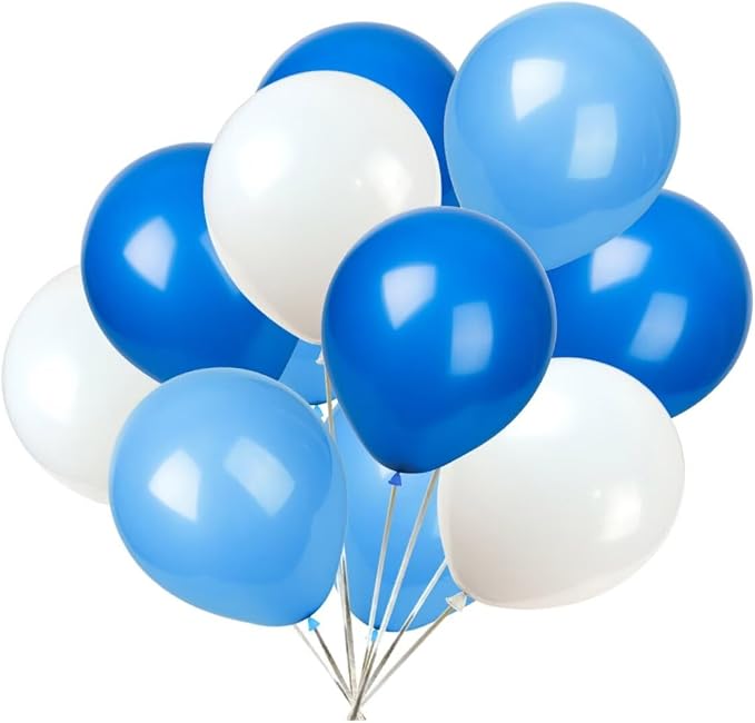 KADBANER White Blue Light Blue Balloons, 100 Pack 12 Inch Latex Balloons | by KADBANER
