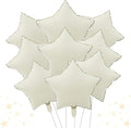 TONIFUL 15 Pcs Star Shaped Balloons 18 Inch Large Cream White Foil Balloons | by TONIFUL