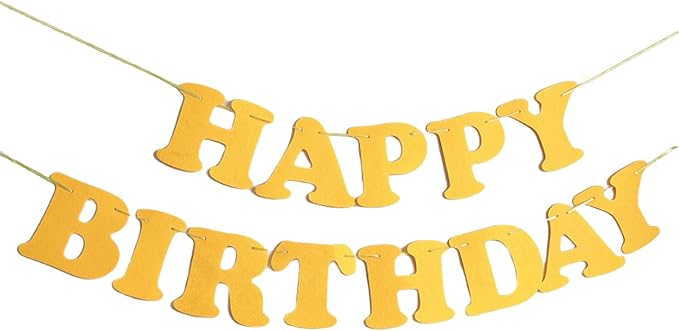 Happy Birthday Banner Yellow Happy Birthday Decorations Photo Backdrop by GLASNES