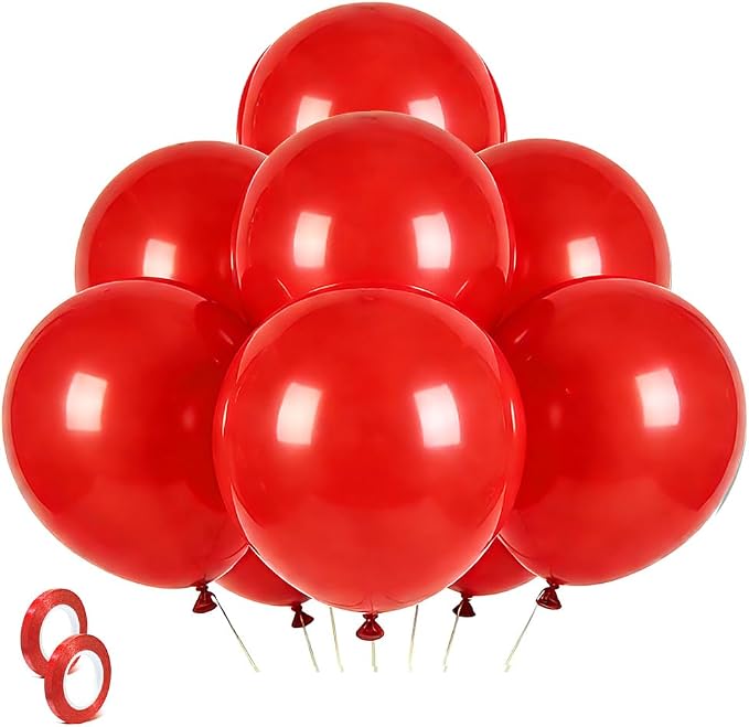 Red Balloons Red Birthday Decorations 30 Pack 18 inch Round Latex Balloons by BOMSI