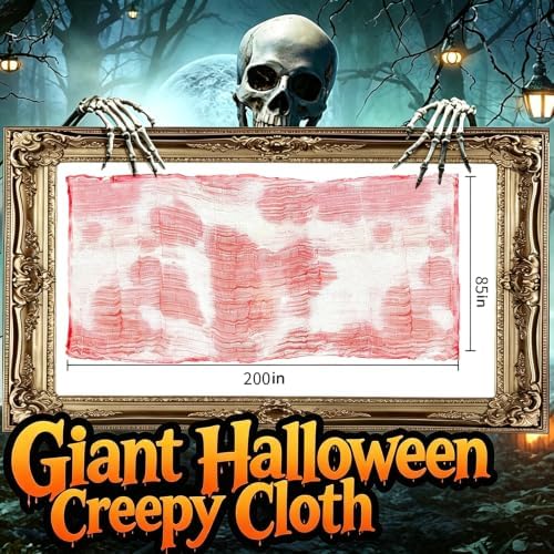 200" x 85" Bloody Halloween Creepy Cloth, Extra Wide Halloween Gauze Cloth - Image 4