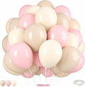 Dusty Pink Balloons, 12 Inch Pastel Baby Light Pink and White Sand Ivory Nude by Saxuxu