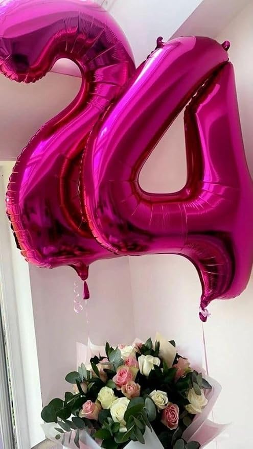 5 Balloon Number 40 Inch Hot Pink Balloons - Image 4