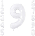 White Number 9 Balloon 40 Inch, Large Matte White Mylar Foil Number 9 Balloon by Unknown