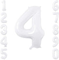 White Number 4 Balloon 40 Inch, Large Foil Mylar 4th Birthday Decorations by Unknown