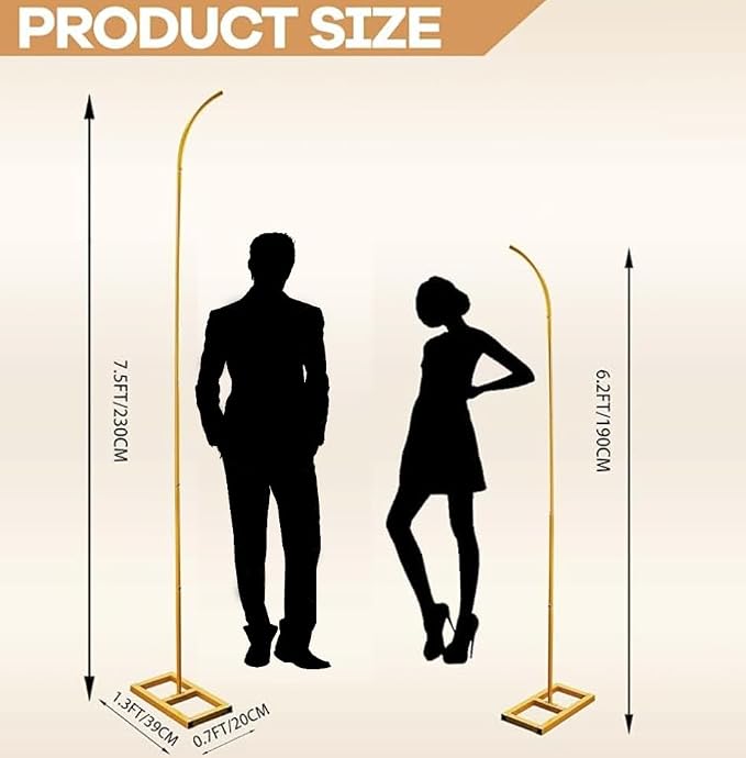 Bazen Half Balloon Arch Stand 7.5FT&6.2FT Wedding Arch Stand - Image 2