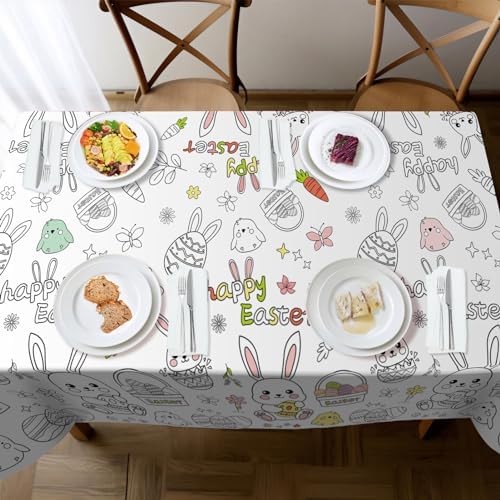Childom 1 Pack Easter Tablecloth Coloring Tablecloth,Easter Decorations Crafts for Kids,54 x 108 Inch Disposable Paper Table Cover,Giant Coloring Poster for Gifts Games Activities Holiday Party Favors - Image 6