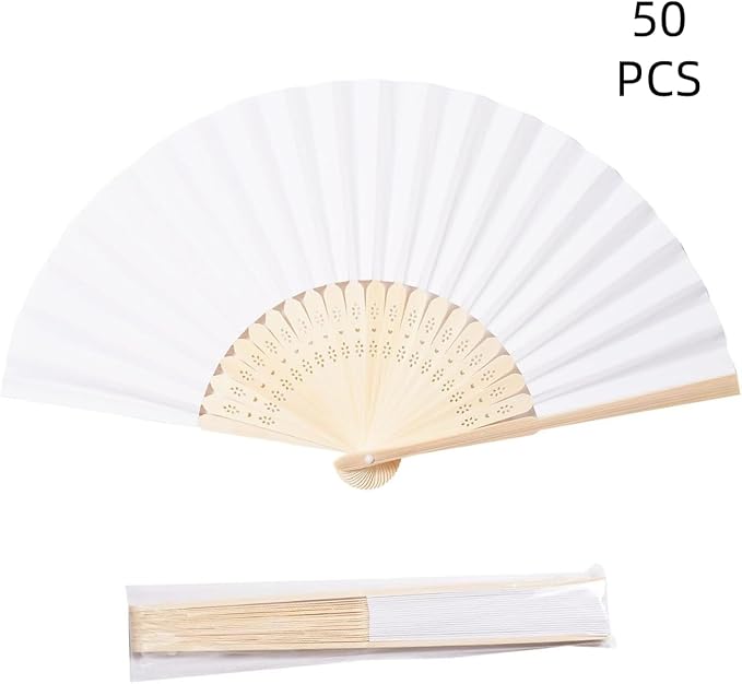 Paper Hand Fans, 8.3 Inch Foldable Handheld Fans - Image 9