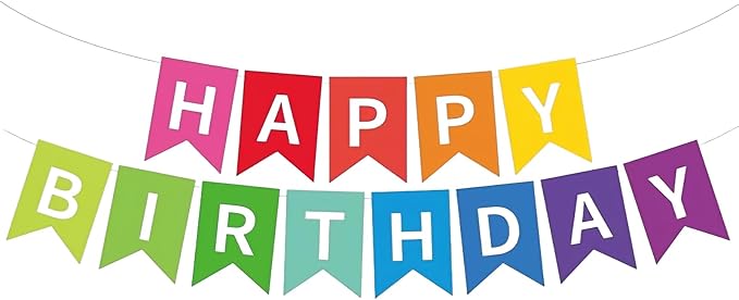 Happy Birthday Banner Birthday Party Supplies by GLASNES