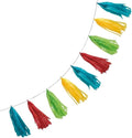Vibrant Rainbow Tissue Tassel Garland - 9 ft. - Eye-catching Paper Tassels by Unknown