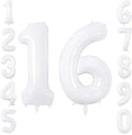 White Number 16 Balloon 40 Inch, Large Matte White Mylar Foil 16th Birthday by Unknown