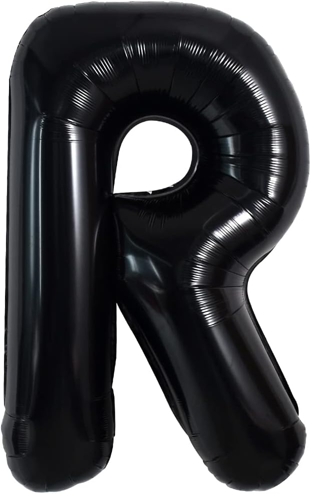 TONIFUL 40 Inch Large Black R Letter Balloons, Jumbo Helium Balloons by TONIFUL