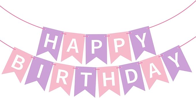 Happy Birthday Banner Birthday Party Supplies by GLASNES