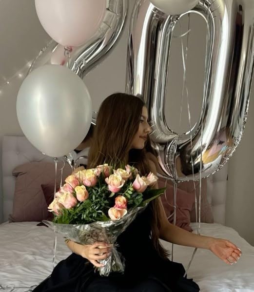 Silver 40 Inch 20 Number Balloons, 20 Decorations - Image 5