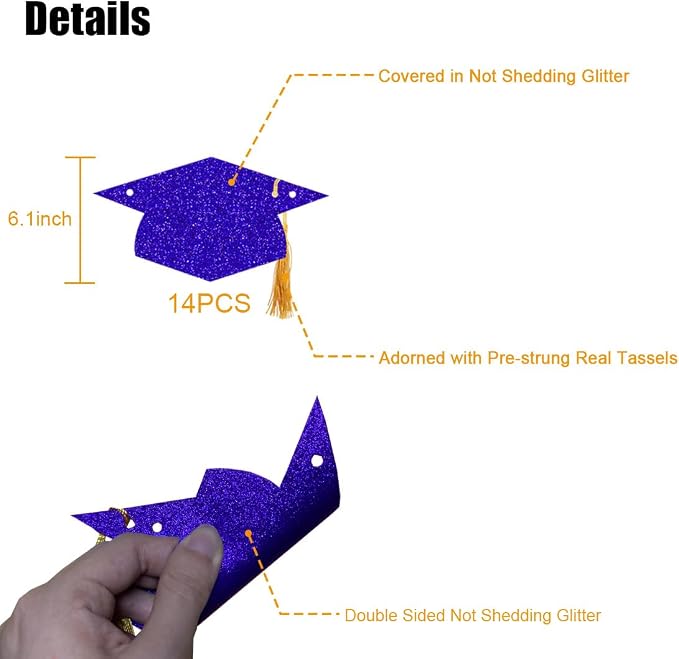 Graduation Decorations Class of 2026 Glitter Pre-Strung Congrats Grad Graduation - Image 7