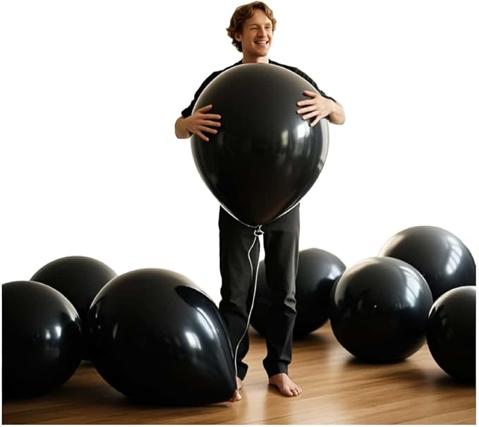 50 Pack Black Balloons 24 Inch Black Latex Party Balloon - Image 3