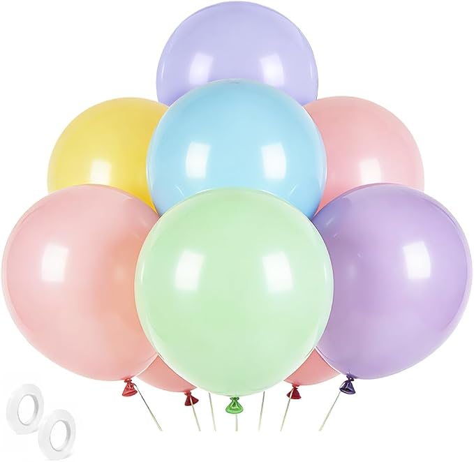 Pastel Balloons Latex Pastel Birthday Decorations 10 Pack 36 inch Round Helium by BOMSI