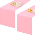 2 Pack Pink Long Table Runner 12 x 108 Inch Solid Color Farmhouse Runners Coffee Table Dresser for Daily Party Home Decoration