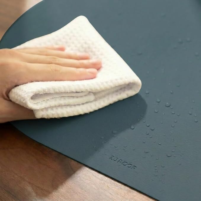 Steel Blue Oval Silicone Placemats Set of 4 – Heat Resistant, Waterproof - Image 5