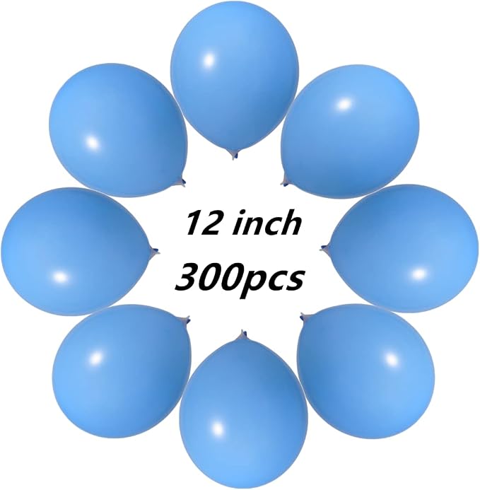 300 Pack Light Blue Balloons 12 inch Blue Latex Party Balloon Bulk - Image 2