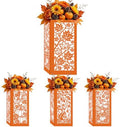 4PCS Fall Decorations for Home Thanksgiving Table Centerpiece Box for Floral Arrangements Autumn Harvest Table Decor with Maple Leaves Pumpkin Squirrel Truck Design by Urlax