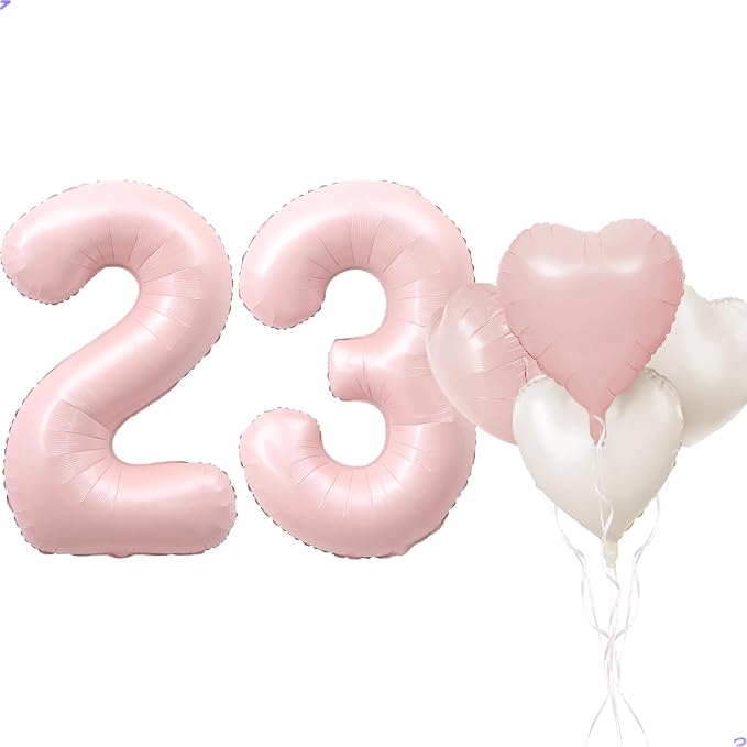 Pink 23 Balloon Number Pastel Pink 23th Birthday Party Decorations by Unknown