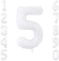 White Number 5 Balloon 40 Inch, Large Foil Mylar Five Balloon by Unknown
